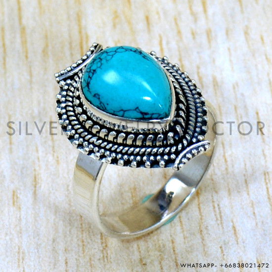 Turquoise 925 Sterling Silver Ring (SJWR-2367) Turquoise 925 Sterling Silver Ring (SJWR-2367)