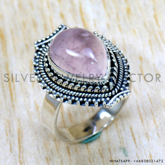Rose Quartz 925 Sterling Silver Ring (SJWR-2370) Rose Quartz 925 Sterling Silver Ring (SJWR-2370)