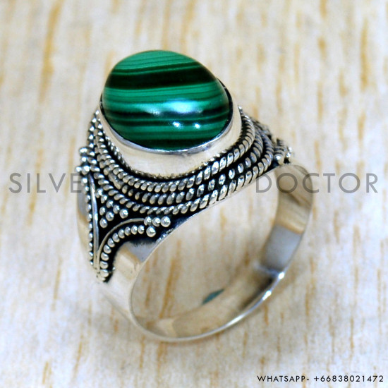 Malachite 925 Sterling Silver Ring (SJWR-2382) Malachite 925 Sterling Silver Ring (SJWR-2382)