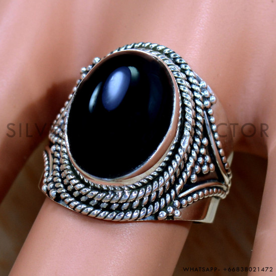 Black Onyx 925 Sterling Silver Ring (SJWR-2383) Black Onyx 925 Sterling Silver Ring (SJWR-2383)