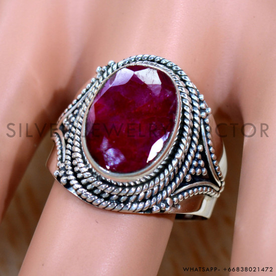 Ruby 925 Sterling Silver Ring (SJWR-2387) Ruby 925 Sterling Silver Ring (SJWR-2387)