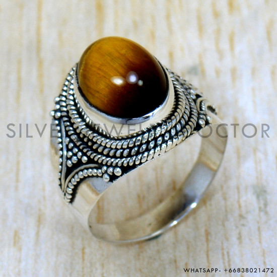 Tiger Eye 925 Sterling Silver Ring (SJWR-2388) Tiger Eye 925 Sterling Silver Ring (SJWR-2388)