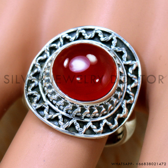 Carnelian 925 Sterling Silver Ring (SJWR-2391) Carnelian 925 Sterling Silver Ring (SJWR-2391)