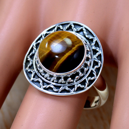 Tiger Eye 925 Sterling Silver Ring (SJWR-2392) Tiger Eye 925 Sterling Silver Ring (SJWR-2392)