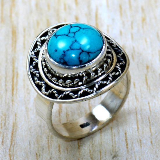 Turquoise 925 Sterling Silver Ring (SJWR-2395) Turquoise 925 Sterling Silver Ring (SJWR-2395)