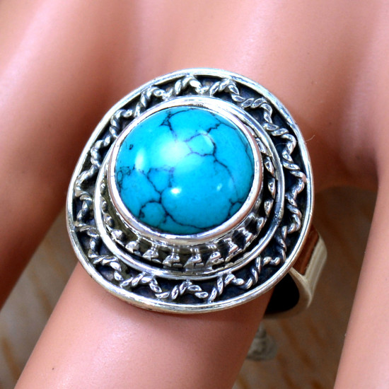 Turquoise 925 Sterling Silver Ring (SJWR-2395) Turquoise 925 Sterling Silver Ring (SJWR-2395)