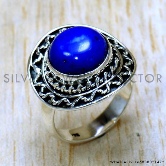 Lapis Lazuli 925 Sterling Silver Ring (SJWR-2396)