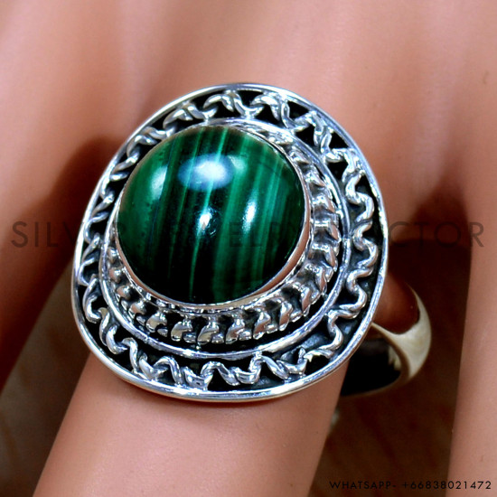 Malachite 925 Sterling Silver Ring (SJWR-2397) Malachite 925 Sterling Silver Ring (SJWR-2397)