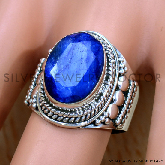 Sapphire 925 Sterling Silver Ring (SJWR-2401)