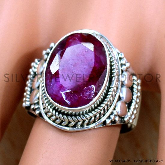 Ruby 925 Sterling Silver Ring (SJWR-2402) Ruby 925 Sterling Silver Ring (SJWR-2402)