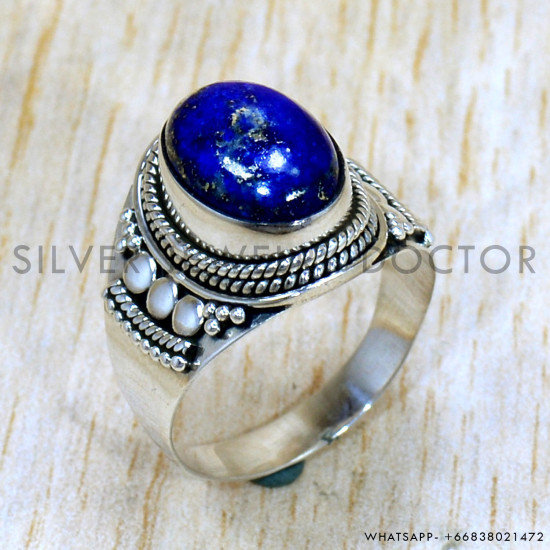 Lapis Lazuli 925 Sterling Silver Ring (SJWR-2403) Lapis Lazuli 925 Sterling Silver Ring (SJWR-2403)