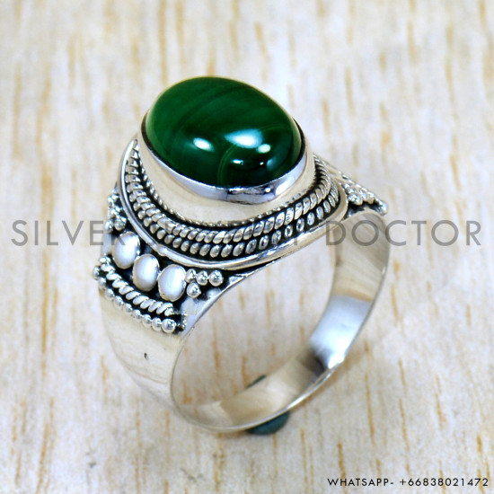 Malachite 925 Sterling Silver Ring (SJWR-2406) Malachite 925 Sterling Silver Ring (SJWR-2406)
