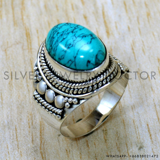 Turquoise 925 Sterling Silver Ring (SJWR-2409) Turquoise 925 Sterling Silver Ring (SJWR-2409)