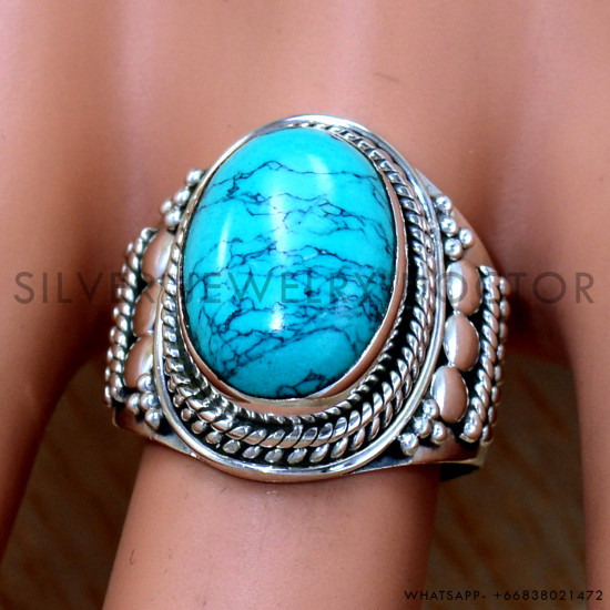 Turquoise 925 Sterling Silver Ring (SJWR-2409) Turquoise 925 Sterling Silver Ring (SJWR-2409)