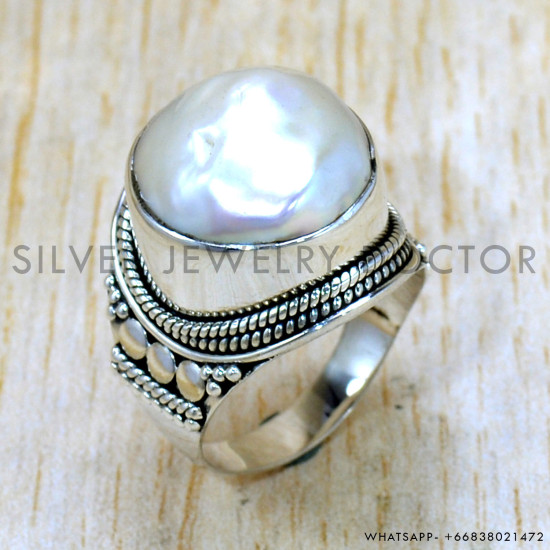 Pearl 925 Sterling Silver Ring (SJWR-2411) Pearl 925 Sterling Silver Ring (SJWR-2411)