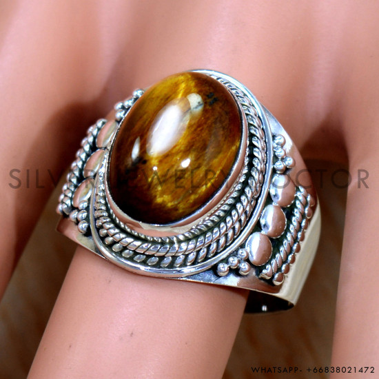 Tiger Eye 925 Sterling Silver Ring (SJWR-2413) Tiger Eye 925 Sterling Silver Ring (SJWR-2413)