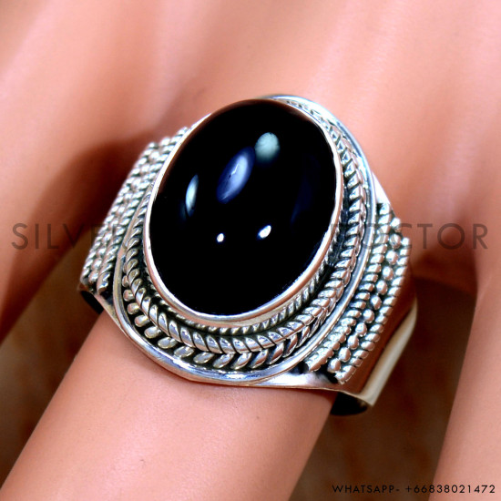 Black Onyx 925 Sterling Silver Ring (SJWR-2415) Black Onyx 925 Sterling Silver Ring (SJWR-2415)