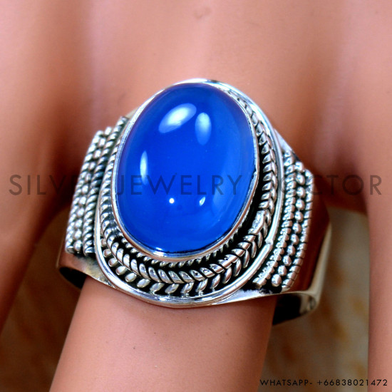 Chalcedony 925 Sterling Silver Ring (SJWR-2419) Chalcedony 925 Sterling Silver Ring (SJWR-2419)