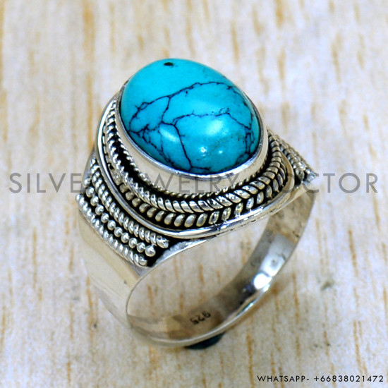 Turquoise 925 Sterling Silver Ring (SJWR-2421) Turquoise 925 Sterling Silver Ring (SJWR-2421)