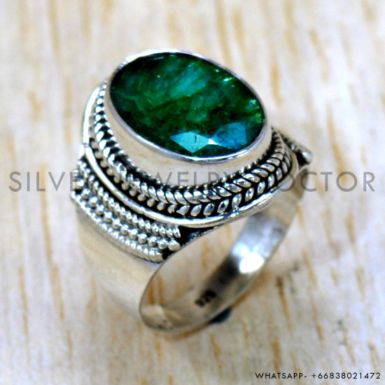 Emerald 925 Sterling Silver Ring (SJWR-2424) Emerald 925 Sterling Silver Ring (SJWR-2424)