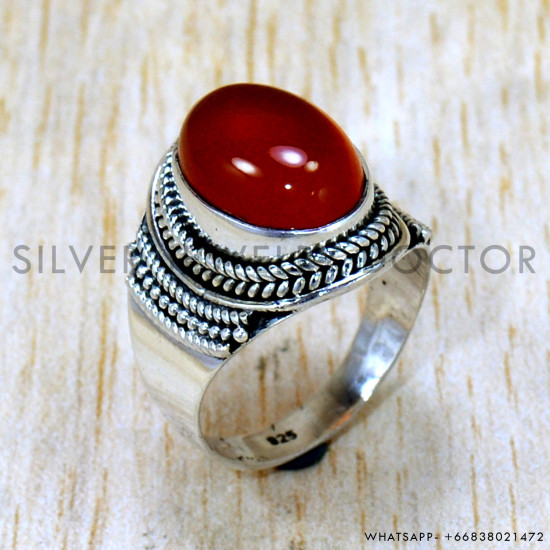 Carnelian 925 Sterling Silver Ring (SJWR-2425) Carnelian 925 Sterling Silver Ring (SJWR-2425)