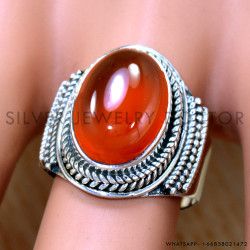 Carnelian 925 Sterling Silver Ring (SJWR-2425)