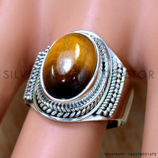 Tiger Eye 925 Sterling Silver Ring (SJWR-2429) Tiger Eye 925 Sterling Silver Ring (SJWR-2429)