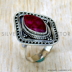 Ruby 925 Sterling Silver Ring (SJWR-2431)
