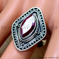 Ruby 925 Sterling Silver Ring (SJWR-2431)