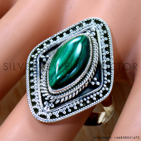 Malachite 925 Sterling Silver Ring (SJWR-2432) Malachite 925 Sterling Silver Ring (SJWR-2432)