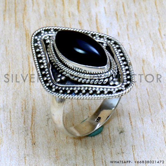 Black Onyx 925 Sterling Silver Ring (SJWR-2433) Black Onyx 925 Sterling Silver Ring (SJWR-2433)