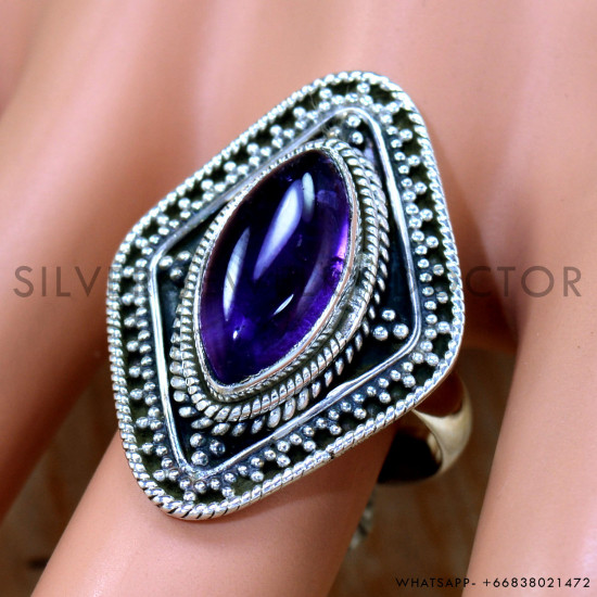 Amethyst 925 Sterling Silver Ring (SJWR-2435) Amethyst 925 Sterling Silver Ring (SJWR-2435)