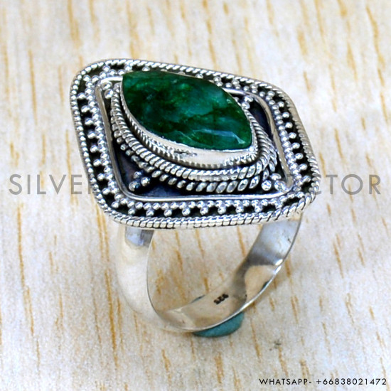 Emerald 925 Sterling Silver Ring (SJWR-2436) Emerald 925 Sterling Silver Ring (SJWR-2436)