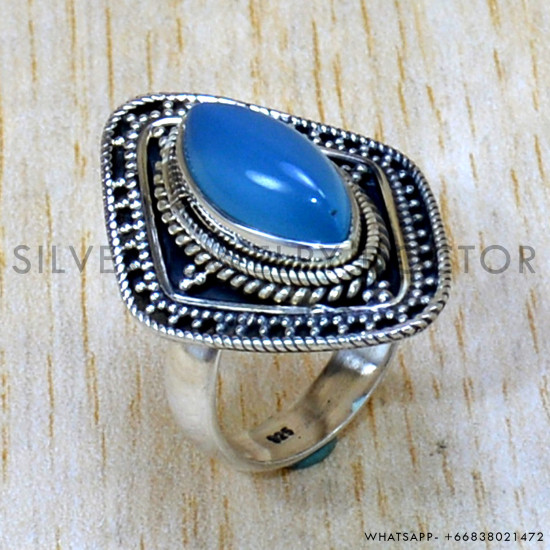 Chalcedony 925 Sterling Silver Ring (SJWR-2438) Chalcedony 925 Sterling Silver Ring (SJWR-2438)