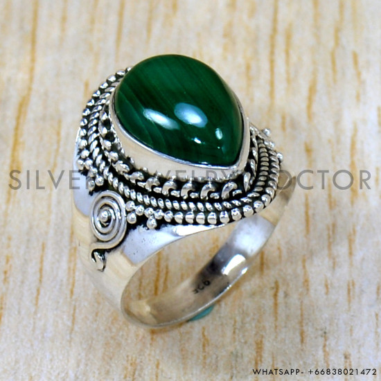 Malachite 925 Sterling Silver Ring (SJWR-2442) Malachite 925 Sterling Silver Ring (SJWR-2442)