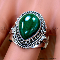 Malachite 925 Sterling Silver Ring (SJWR-2442)