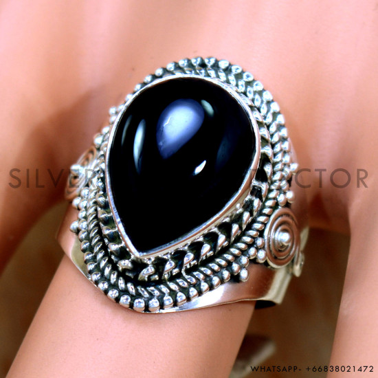 Black Onyx 925 Sterling Silver Ring (SJWR-2445) Black Onyx 925 Sterling Silver Ring (SJWR-2445)