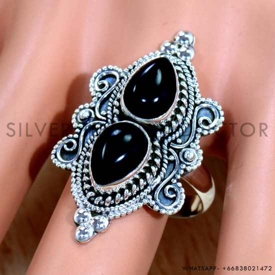Black Onyx 925 Sterling Silver Ring (SJWR-2454) Black Onyx 925 Sterling Silver Ring (SJWR-2454)