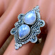 Rainbow Moonstone 925 Sterling Silver Ring (SJWR-2456) Rainbow Moonstone 925 Sterling Silver Ring (SJWR-2456)