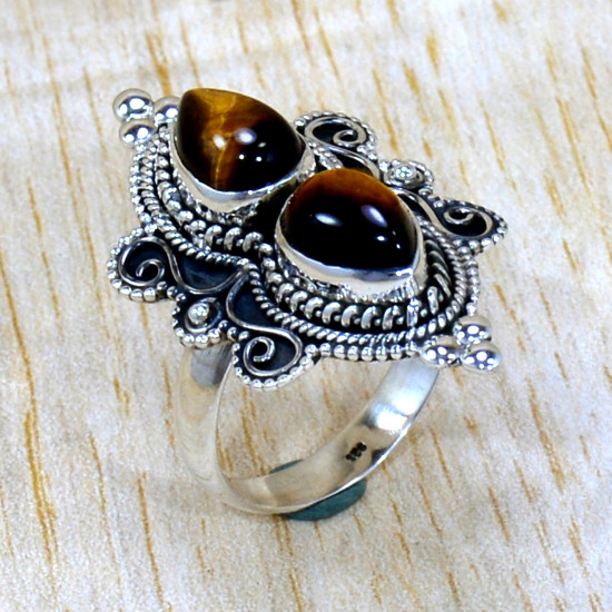 Tiger Eye 925 Sterling Silver Ring (SJWR-2459) Tiger Eye 925 Sterling Silver Ring (SJWR-2459)