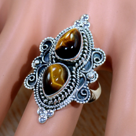 Tiger Eye 925 Sterling Silver Ring (SJWR-2459) Tiger Eye 925 Sterling Silver Ring (SJWR-2459)
