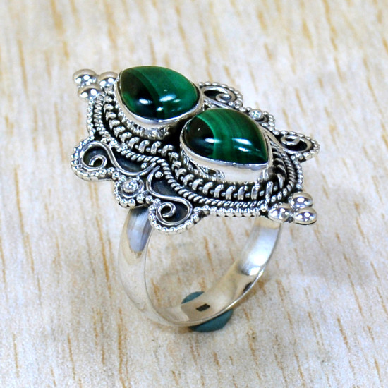 Malachite 925 Sterling Silver Ring (SJWR-2462) Malachite 925 Sterling Silver Ring (SJWR-2462)