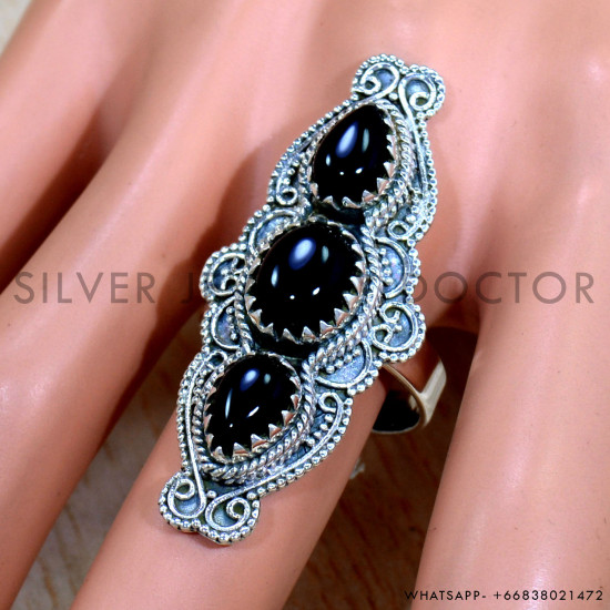 Black Onyx 925 Sterling Silver Ring (SJWR-2465) Black Onyx 925 Sterling Silver Ring (SJWR-2465)