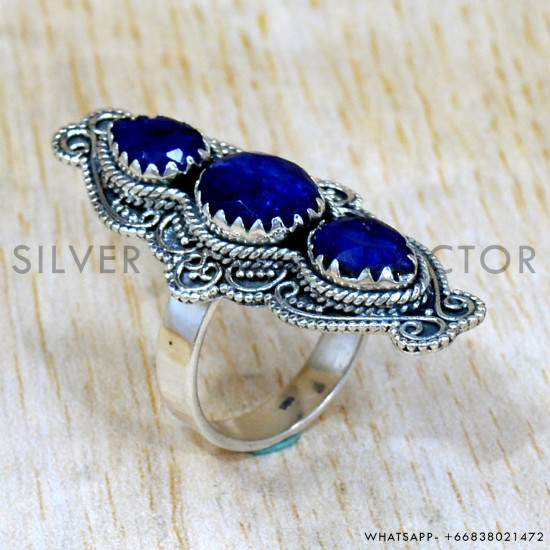 Sapphire 925 Sterling Silver Ring (SJWR-2467) Sapphire 925 Sterling Silver Ring (SJWR-2467)