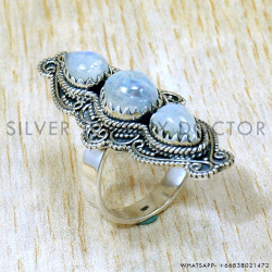 Rainbow Moonstone 925 Sterling Silver Ring (SJWR-2470)