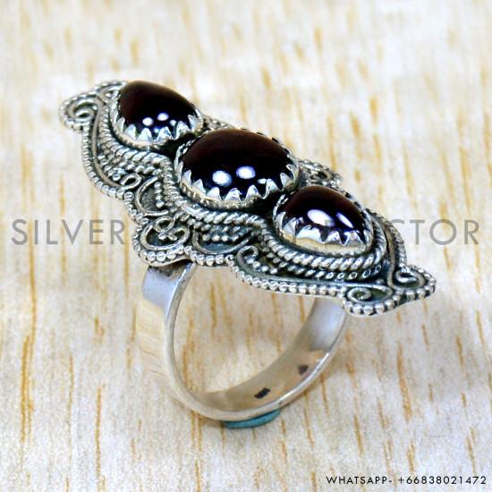 Garnet 925 Sterling Silver Ring (SJWR-2471) Garnet 925 Sterling Silver Ring (SJWR-2471)