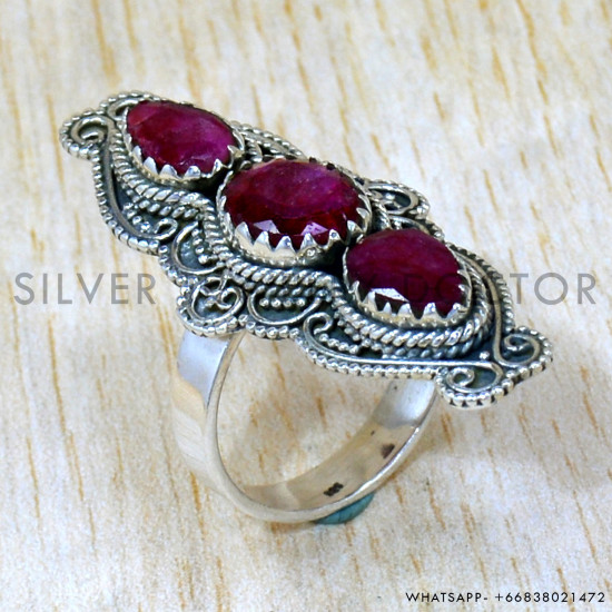 Ruby 925 Sterling Silver Ring (SJWR-2473) Ruby 925 Sterling Silver Ring (SJWR-2473)