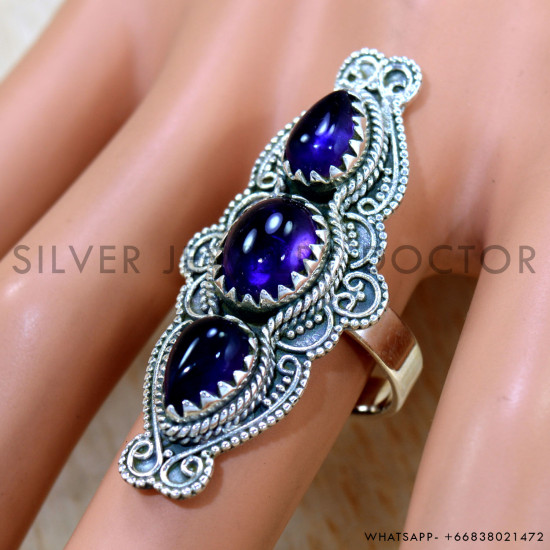 Amethyst 925 Sterling Silver Ring (SJWR-2474) Amethyst 925 Sterling Silver Ring (SJWR-2474)