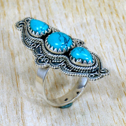 Turquoise 925 Sterling Silver Ring (SJWR-2475)