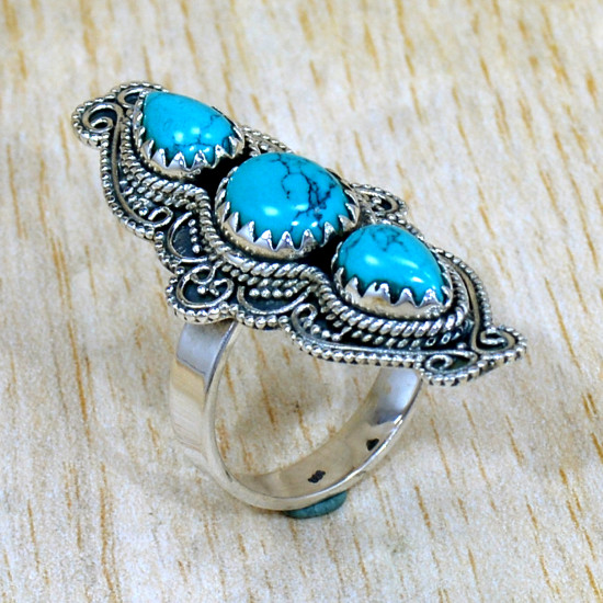 Turquoise 925 Sterling Silver Ring (SJWR-2475) Turquoise 925 Sterling Silver Ring (SJWR-2475)